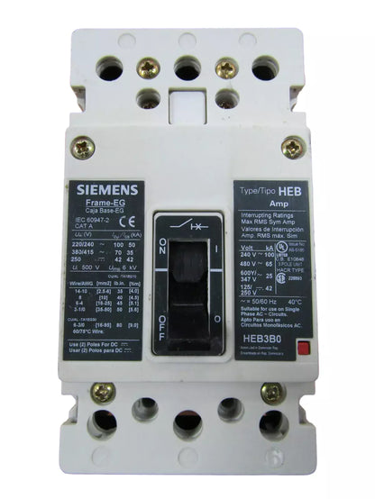 Siemens HEB2B015B Circuit Breaker | 600V 15A 2P 65kA@480V Bolt-On HEB Series