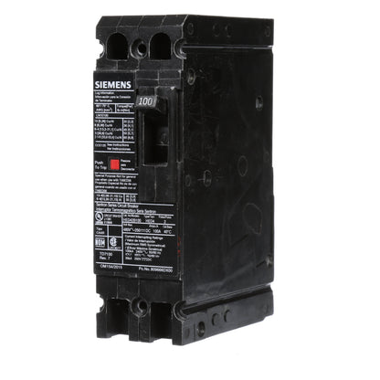 Siemens HED42B100 Molded Case Circuit Breaker | 480V 100A 2P 42kA@480V Lug In Panelboard Sentron Series