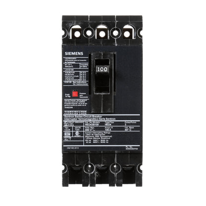 Siemens HED43B100 Molded Case Circuit Breaker | 480V 100A 3P 42kA@480V Lug In Panelboard Sentron Series