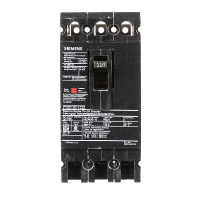 Siemens HED43B110 Circuit Breaker | 480V 110A 3P 42kA@480V Lug In Panelboard Sentron Series