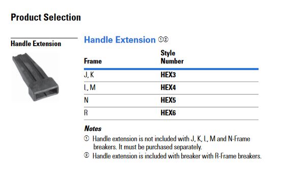 Cutler Hammer HEX4 Circuit Breaker Operating Handles Series C