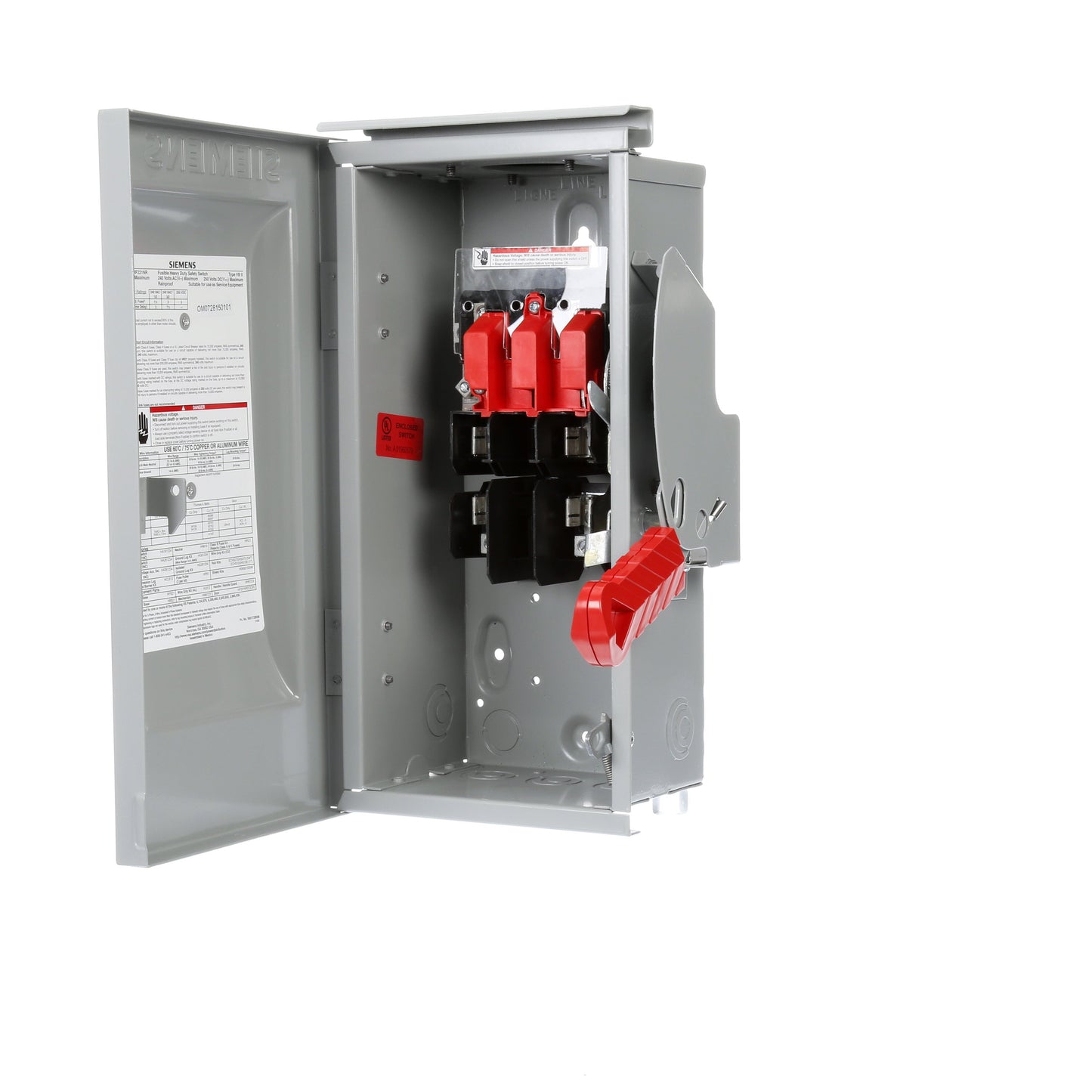 Siemens HF221NR Disconnect Switch | 240V AC 30A 1-Phase 2-Pole Fusible NEMA 3R 200kA@240V VBII Series