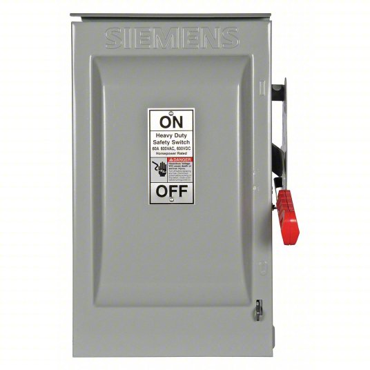 Siemens HF262J Disconnect Switch (Fusible) 60a 600V Nema 12 - Essential Electric Supply