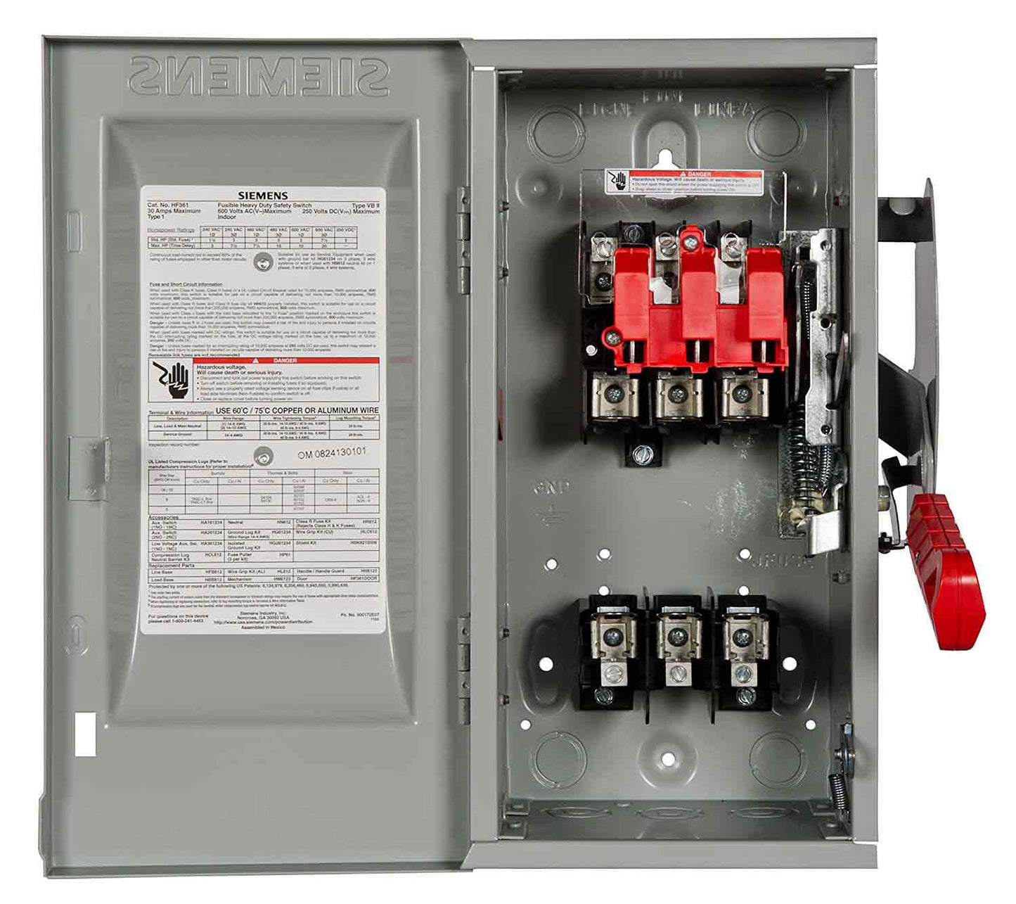 Siemens HF361 Disconnect Switch | 600V 30A 3P 3 Pole Fusible VBII Series