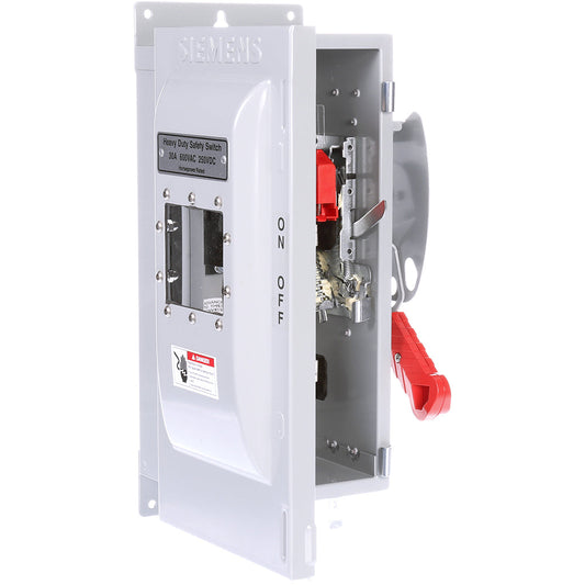 Siemens HF361JW Disconnect Switch | 600V AC 30A 3P 3W Fusible 200kA@600V NEMA 12 PAF