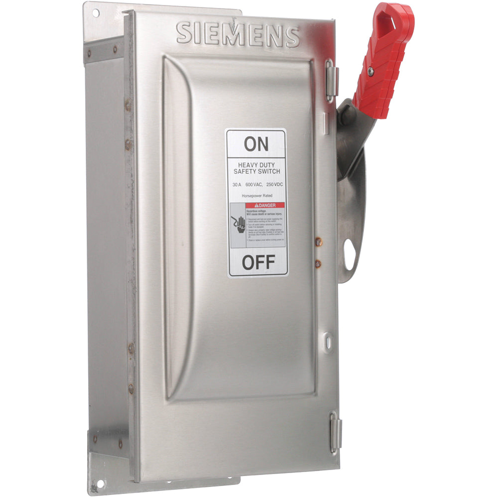 Siemens HF361SS Disconnect Switch | 600 VAC 30 A 3P TPST 7-1/2 hp NEMA 4X HF Series