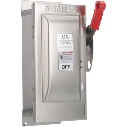 Siemens HF361SS Disconnect Switch | 600 VAC 30 A 3P TPST 7-1/2 hp NEMA 4X HF Series