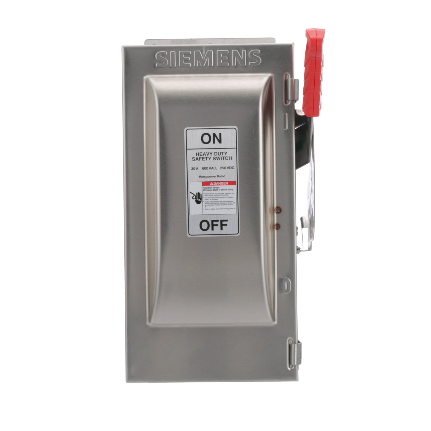 Siemens HF361SS Disconnect Switch | 600 VAC 30 A 3P TPST 7-1/2 hp NEMA 4X HF Series