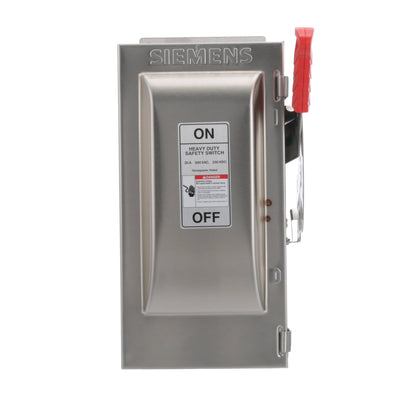 Siemens HF361SS Disconnect Switch | 600 VAC 30 A 3P TPST 7-1/2 hp NEMA 4X HF Series
