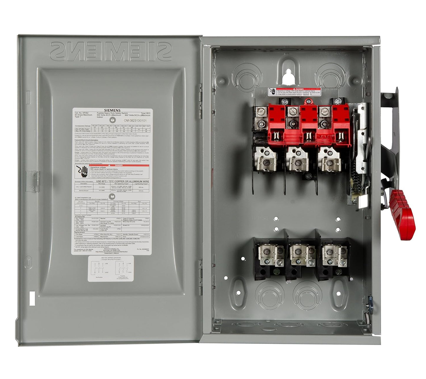 Siemens HF362 Disconnect | 600V AC 60A 3P 3Pole Fusible 200kA@600V VBII Series