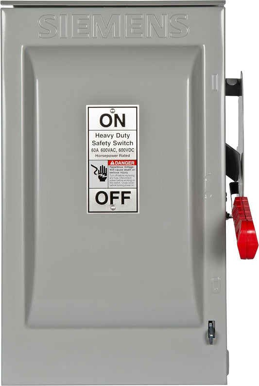 Siemens HF362R Disconnect Switch 600V AC 60A Fusible 3P 3R VBII Series