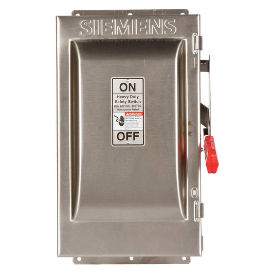 Siemens HF362S Disconnect Switch | 600V AC 60A 3P 3Pole Fusible NEMA 4X VBII Series