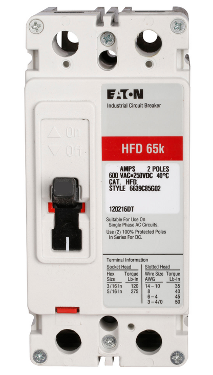 HFD2035BP10 - Westinghouse/ Eaton/ Cutler Hammer Bolt-On 35 Amp 2 Pole Circuit Breaker - Essential Electric Supply