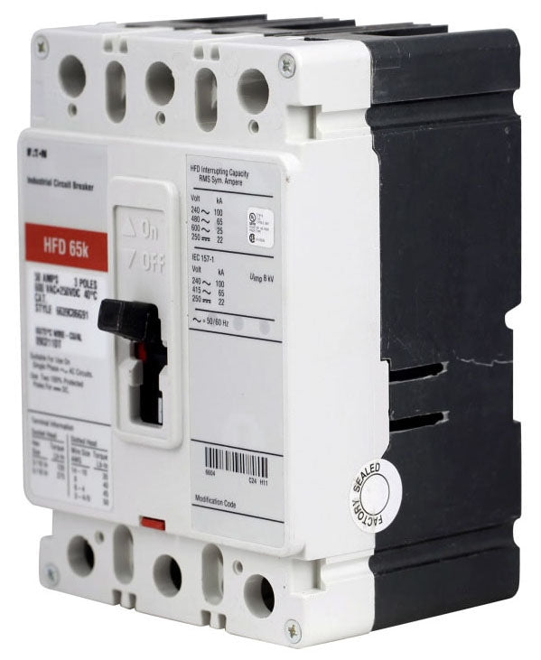 HFD3025LBP10 - Cutler Hammer/ Westinghouse/ Eaton Feed-Thru 25 Amp 3 Pole Circuit Breaker - Essential Electric Supply