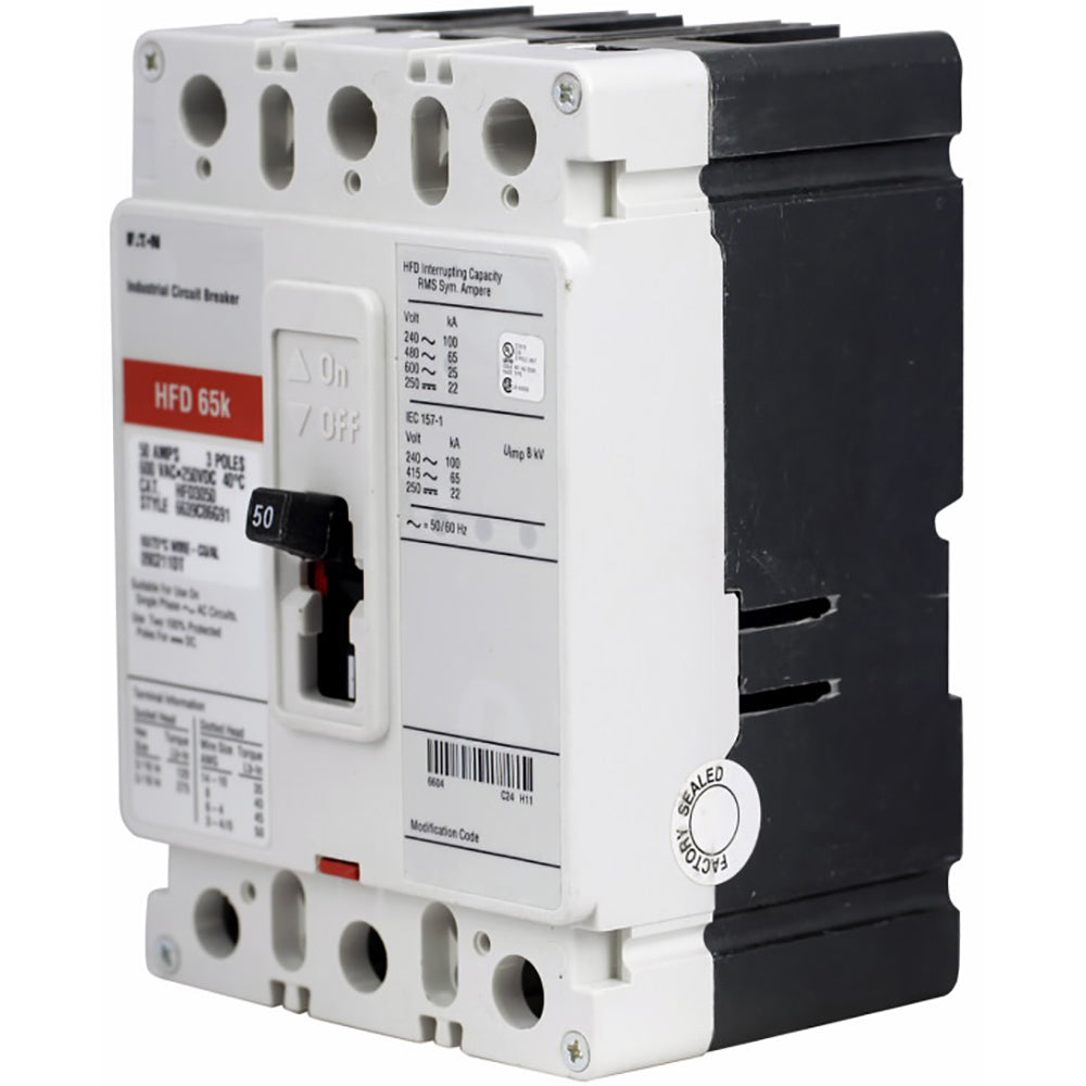 Cutler Hammer HFD3225 Circuit Breaker | 600V 225A 3P 65kA@480V Bolt-On Series C