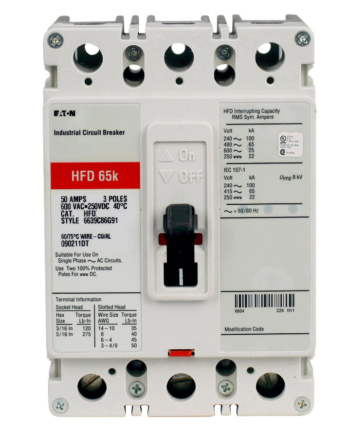 HFD3060WBP10 - Cutler Hammer/ Eaton/ Westinghouse Bolt-On 60 Amp 3 Pole Circuit Breaker - Essential Electric Supply