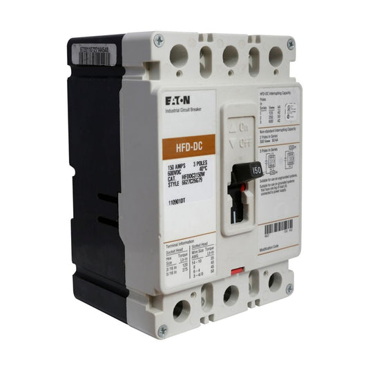 Eaton HFDDC3200W Circuit Breaker | 600V 200A 3P 42kA@600V Bolt-On Series C