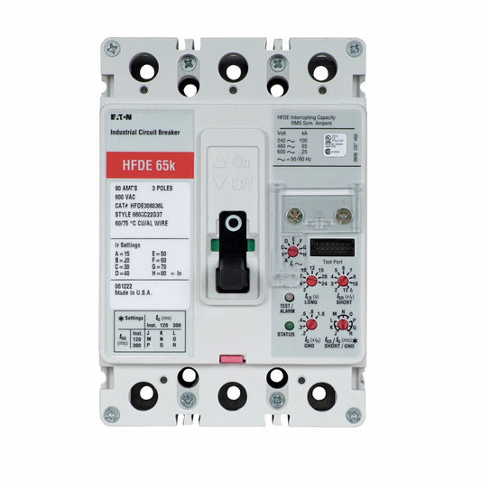 HFDE308036 - Eaton/ Cutler Hammer/ Westinghouse Bolt-On 80 Amp 3 Pole Circuit Breaker - Essential Electric Supply