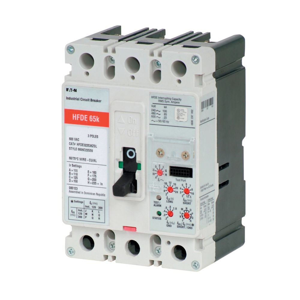 Eaton HFDE322536L Circuit Breaker | 480V 225A 3P 65kA@480V Feed-Thru Series C