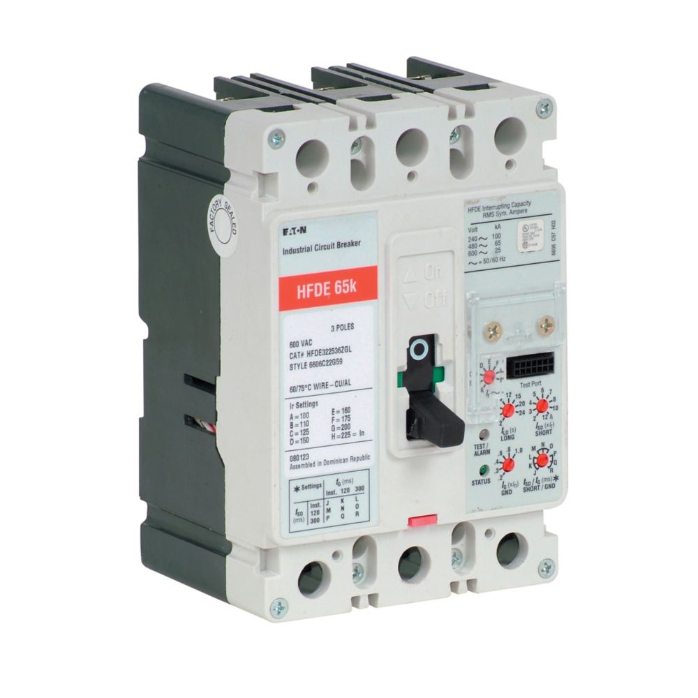 Eaton HFDE322536L Circuit Breaker | 480V 225A 3P 65kA@480V Feed-Thru Series C