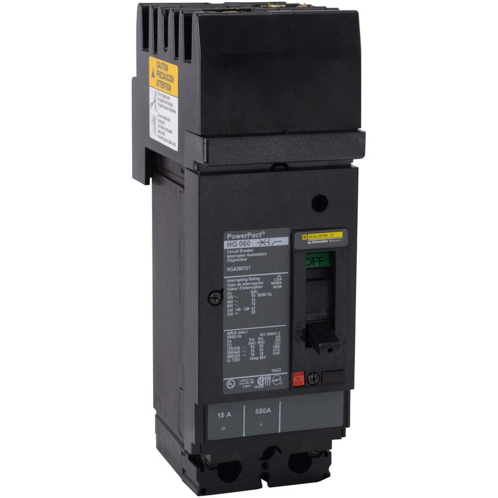 Square D HGA260902 Circuit Breaker | 600V 90A 2P 35kA@480V I-Line Plug-In Powerpact HGA