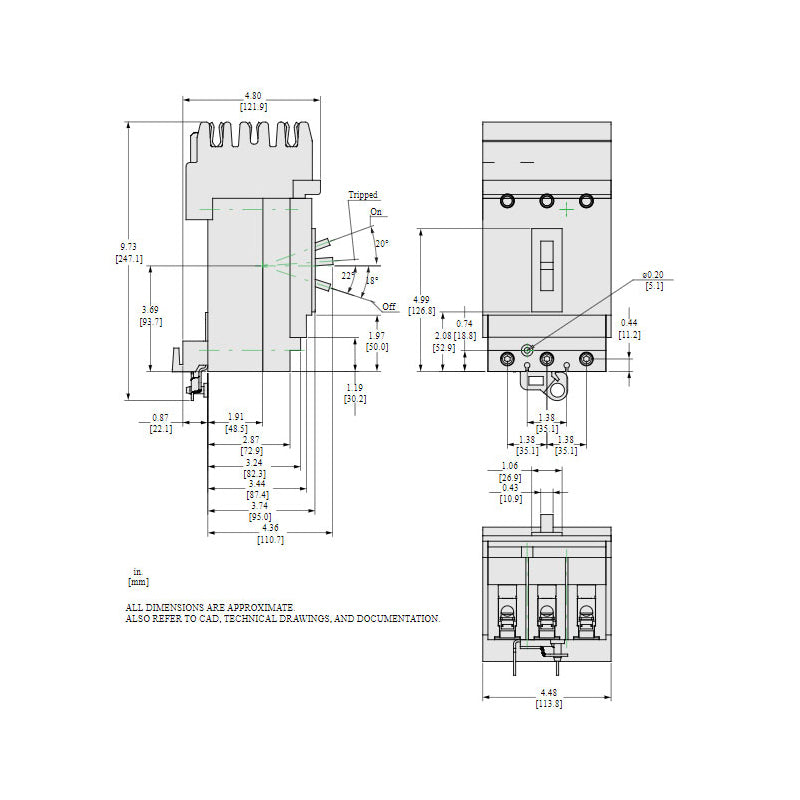 Square D HGA36025 Circuit Breaker | 600V 25A 3P 35kA@480V Plug In Panelboard Powerpact