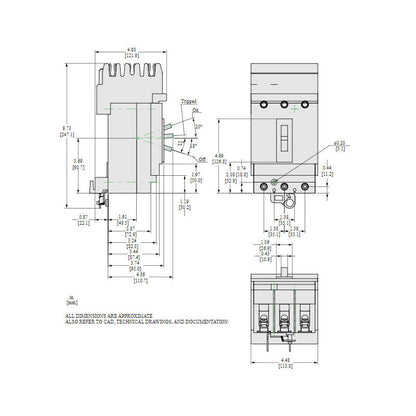 Square D HGA36025 Circuit Breaker | 600V 25A 3P 35kA@480V Plug In Panelboard Powerpact