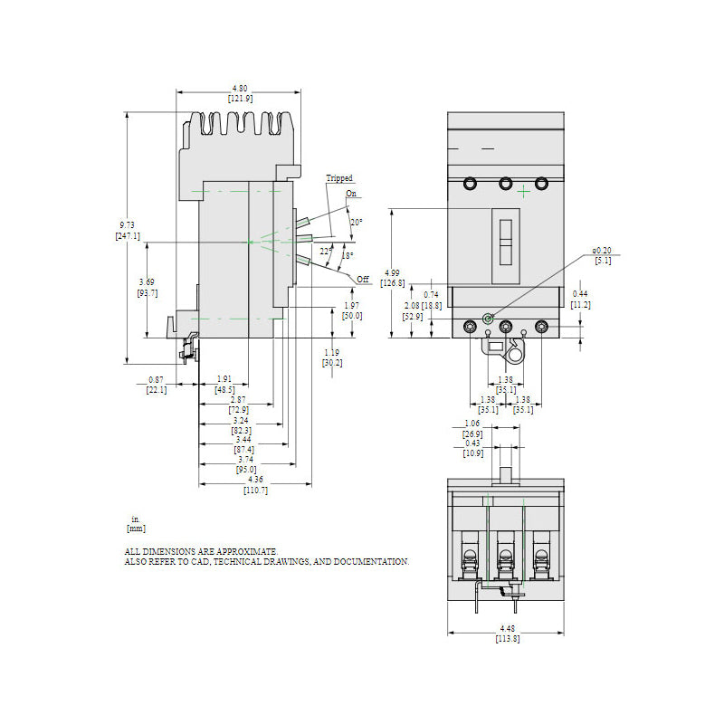 Square D HGA36030 Circuit Breaker | 600V 30A 3P 35kA@480V Plug In Panelboard Powerpact