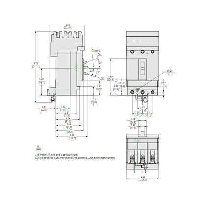 Square D HGA36030 Circuit Breaker | 600V 30A 3P 35kA@480V Plug In Panelboard Powerpact