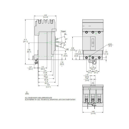 Square D HGA36045 Circuit Breaker | 600V 45A 3P 35kA@480V Plug In Panelboard Powerpact HGA