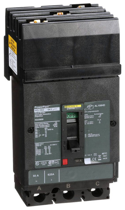 HGA36050 - Square D I-Line Style Plug-In 50 Amp 3 Pole Circuit Breaker - Essential Electric Supply