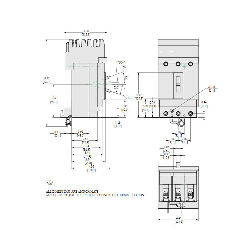 Square D HGA36080 Circuit Breaker | 600V 80A 3P 35kA@480V Plug In Panelboard Powerpact