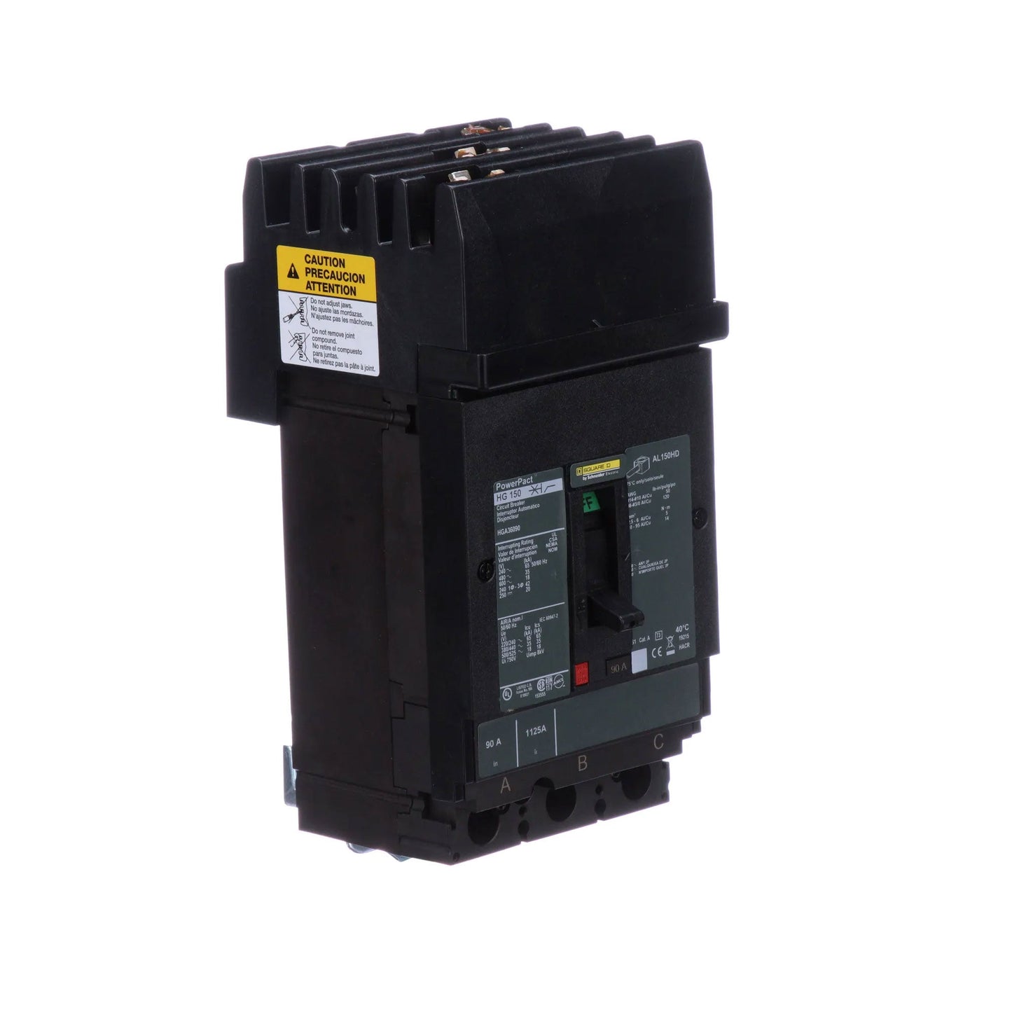 Square D HGA36090 Circuit Breaker | 600V 90A 3P 35kA@480V Plug In Panelboard Powerpact HGA