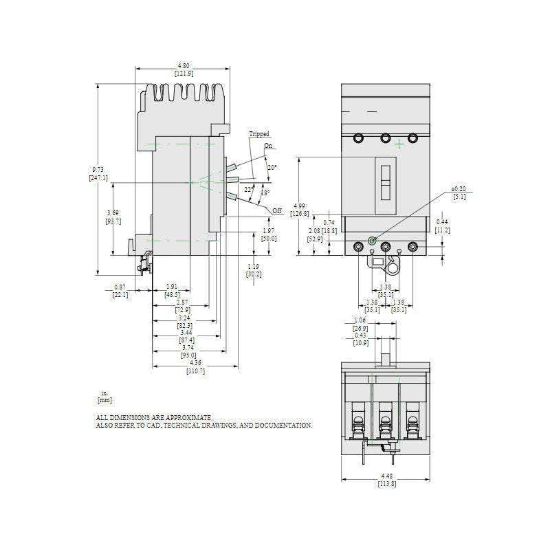 Square D HGA36090 Circuit Breaker | 600V 90A 3P 35kA@480V Plug In Panelboard Powerpact HGA