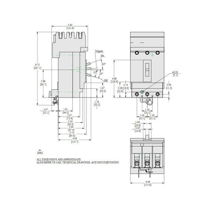 Square D HGA36090 Circuit Breaker | 600V 90A 3P 35kA@480V Plug In Panelboard Powerpact HGA