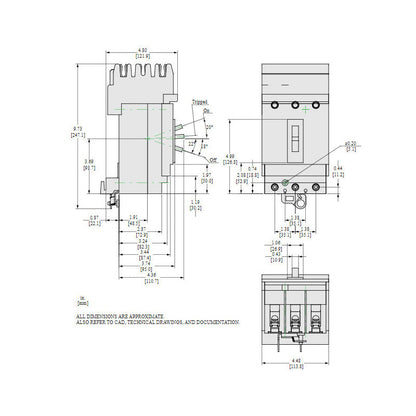 Square D HGA36100 Circuit Breaker | 600V 100A 3P 35kA@480V Powerpact