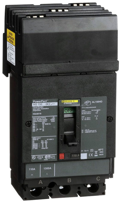HGA36110 - Square D I-Line Style Plug-In 110 Amp 3 Pole Circuit Breaker - Essential Electric Supply