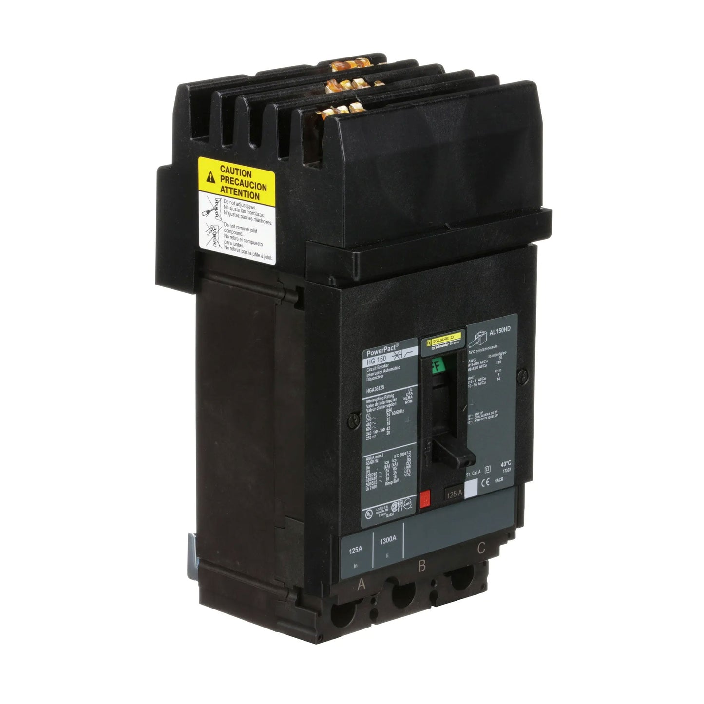 Square D HGA36125 Circuit Breaker | 600V 125A 3P 35kA@480V Powerpact