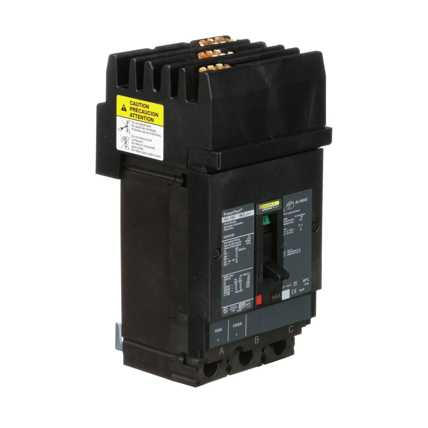 Square D HGA36150 Circuit Breaker | 600V 150A 3P 35kA@480V Plug In Panelboard Powerpact