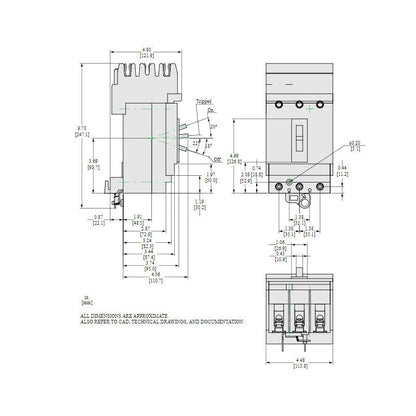 Square D HGA36150 Circuit Breaker | 600V 150A 3P 35kA@480V Plug In Panelboard Powerpact
