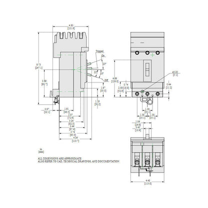 Square D HGA36150U31X Circuit Breaker | 600V 150A 3P 35kA@480V Powerpact