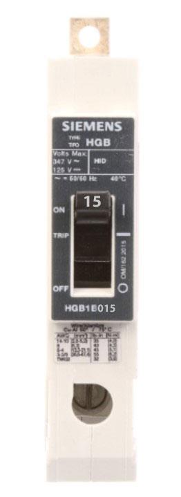 Siemens HGB1B015B Circuit Breaker | VL Series HGB 347V 15A