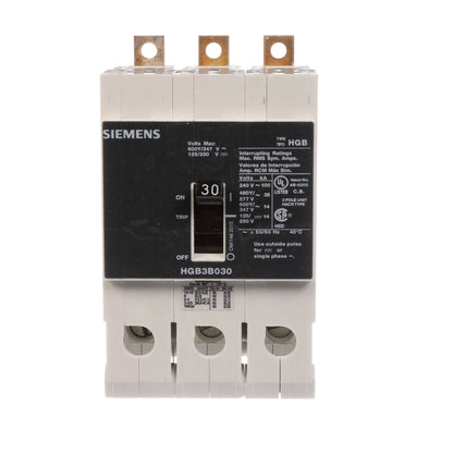 Siemens HGB3B030B Molded Case Circuit Breaker | 600V 30A 3P 100kA@240V Bolt-On VL Series