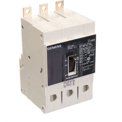 Siemens HGB3B040B Molded Case Circuit Breaker | 600V 40A 3P 100kA@240V Bolt-On VL Series