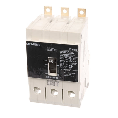 Siemens HGB3B040B Molded Case Circuit Breaker | 600V 40A 3P 100kA@240V Bolt-On VL Series