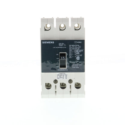 Siemens HGB3K015B Circuit Breaker | 600V 15A 3P 35kA@480V Bolt-On GB2 Series