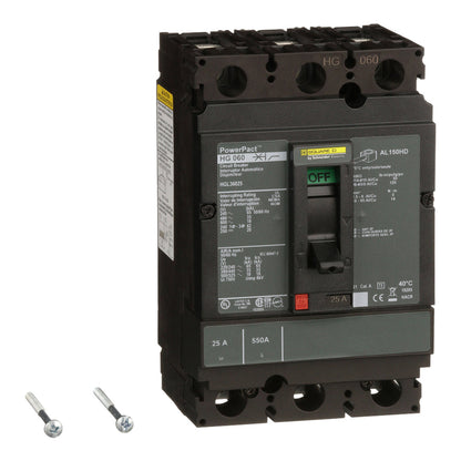 Square D HGL36025 Circuit Breaker | 600V 25A 3P 35kA@480V Feed-Thru Powerpact