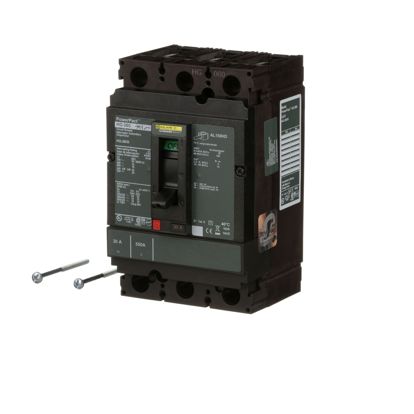 Square D HGL36030 Circuit Breaker | Powerpact HGL 600V 30A