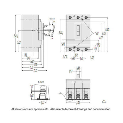 Square D HGL36040 Circuit Breaker | 600V 40A 3P 35kA@480V Bolt-On Powerpact