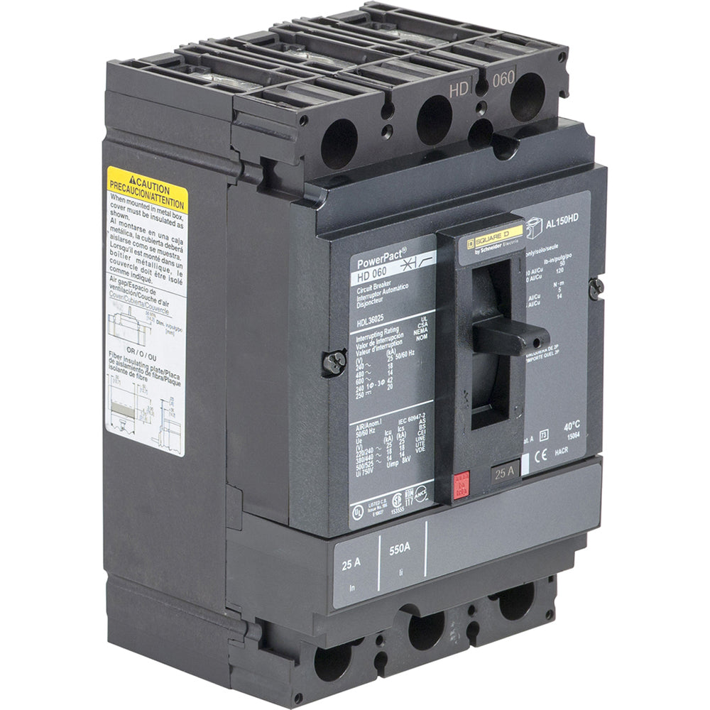 Square D HGL36045 Circuit Breaker | 600V 45A 3P 35kA@480V Bolt-On Powerpact HGL